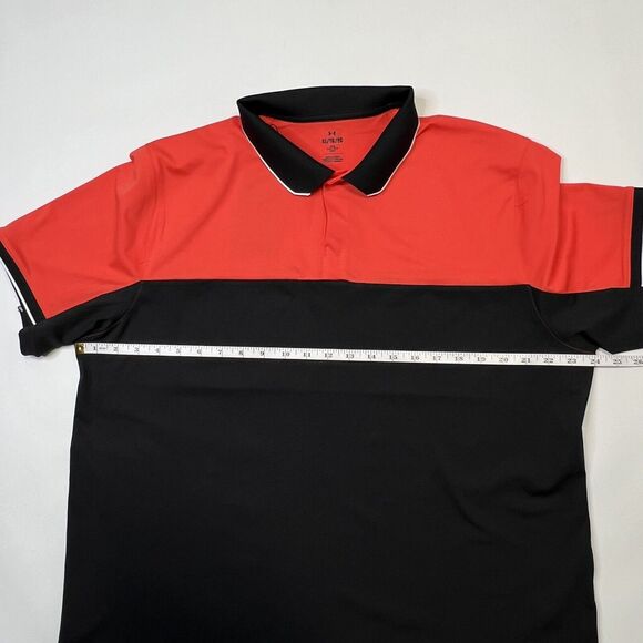 NEW Under Armour Golf Polo Vanish UA Color Block Shirt $90 Size XL Red Black - Picture 4 of 10